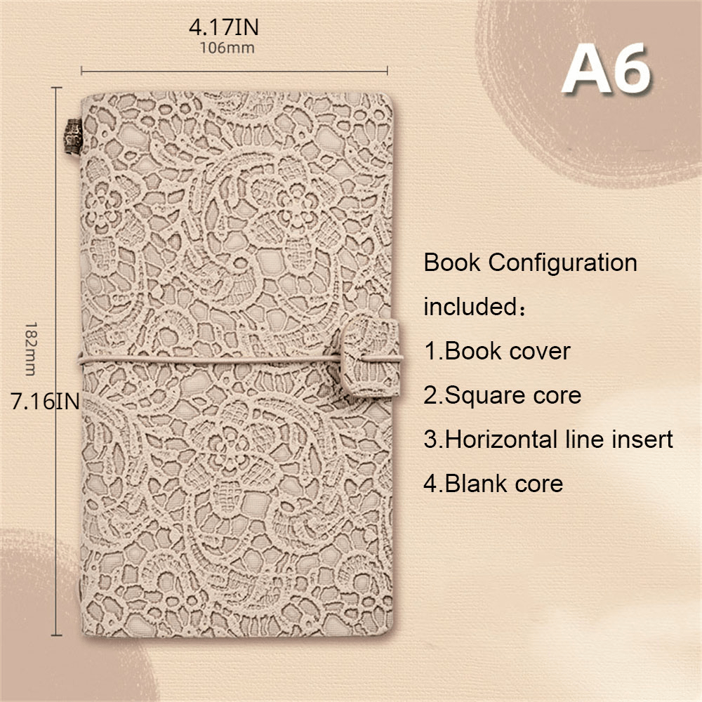 Vintage Lace Notebooks Retro Morandi Notepads for Writing Sketching