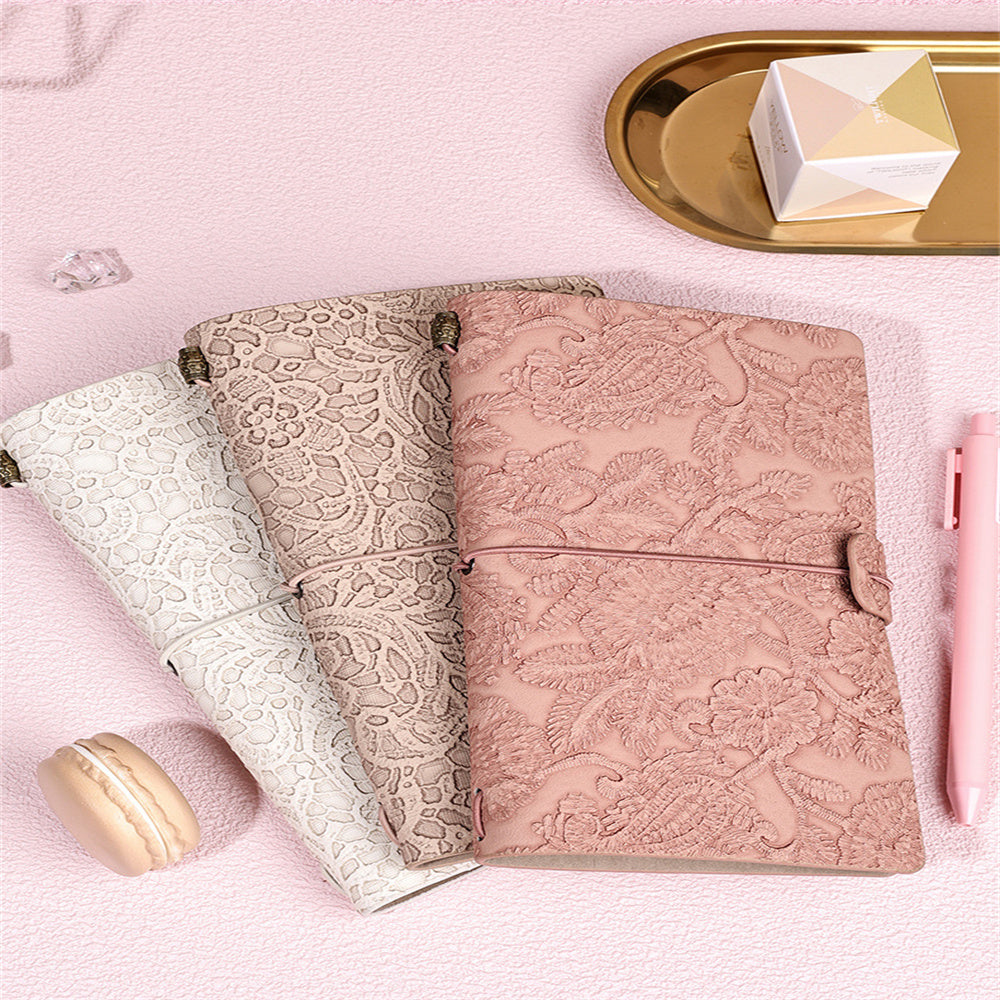 Vintage Lace Notebooks Retro Morandi Notepads for Writing Sketching
