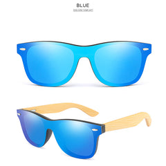 Men's Large Frame Wooden Leg Sunglasses UV Protection