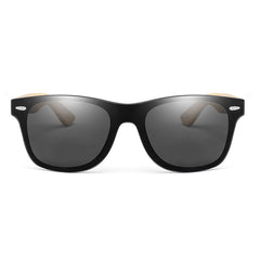 Square Polarized Sunglasses With Wood Frame Retro Glasses