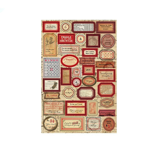 Vintage Label Sticker Bill Collection DIY Journal Collage Decorative Sticker