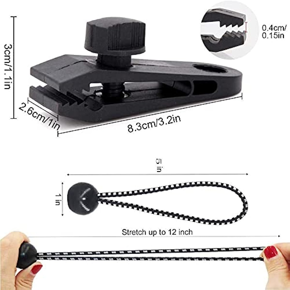 20pcs Heavy Duty Tarp Clips Lock Grip Tent Fasteners for Secure Installation