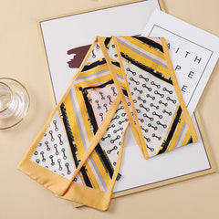 Classic Silk Skinny Scarf Long Ribbon Neckerchief Hair Accessories