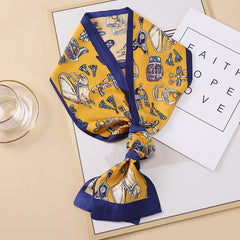 Classic Silk Skinny Scarf Long Ribbon Neckerchief Hair Accessories