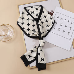 Classic Silk Skinny Scarf Long Ribbon Neckerchief Hair Accessories