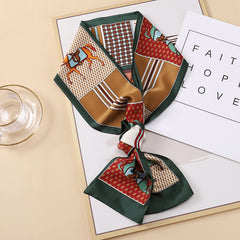 Classic Silk Skinny Scarf Long Ribbon Neckerchief Hair Accessories