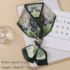 Classic Silk Skinny Scarf Long Ribbon Neckerchief Hair Accessories