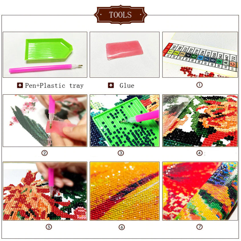 5D Diamond Painting Kit Animal Embroidery Art Picture Decor