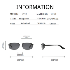 Men's Metal Frame Retro Polarized Sunglasses UV400