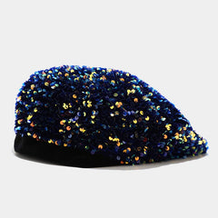 Sequins Sparkly Y2K Beret Lightweight Octagonal Hat