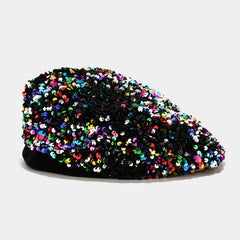 Sequins Sparkly Y2K Beret Lightweight Octagonal Hat