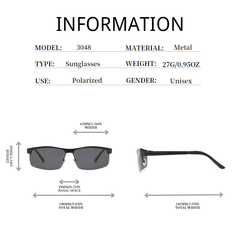 Men's Metal Frame Driving Sunglasses UV400 Polarized Retro Sun Protection