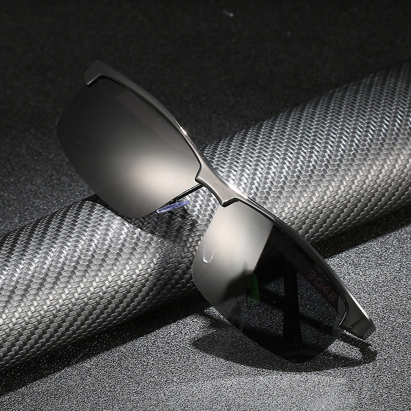 Men's Metal Frame Driving Sunglasses UV400 Polarized Retro Sun Protection