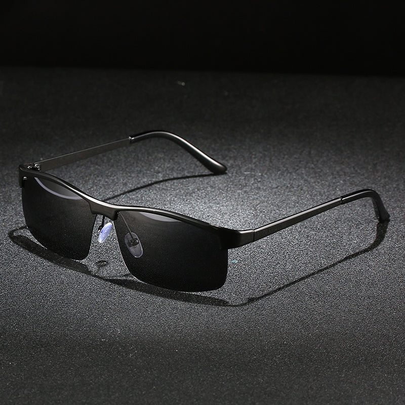 Men's Metal Frame Driving Sunglasses UV400 Polarized Retro Sun Protection
