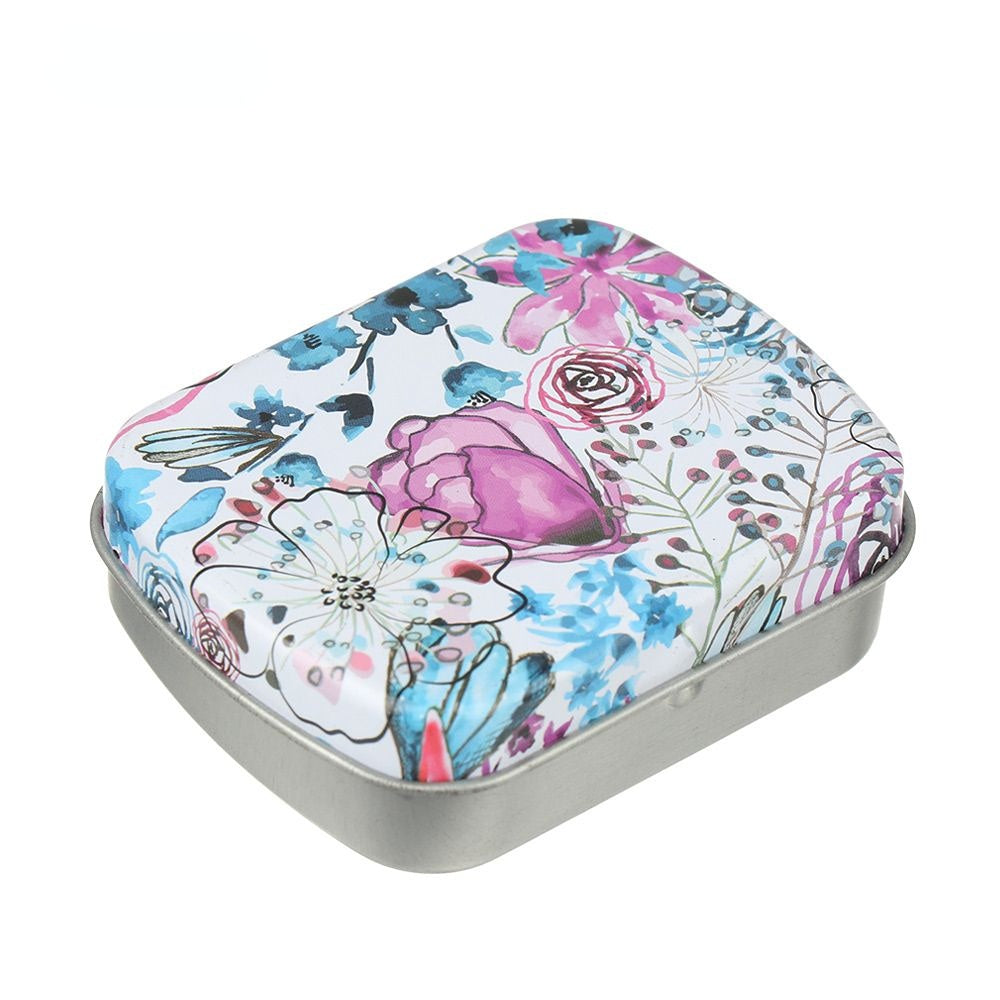 Mini Tin Box Metal Hinged Empty Tins With Lid Portable Rectangular Small Storage