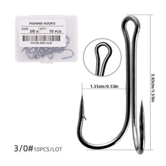10pcs Double Fishing Hooks for Carp Fishing Fly Tying Barbed Frog Hooks