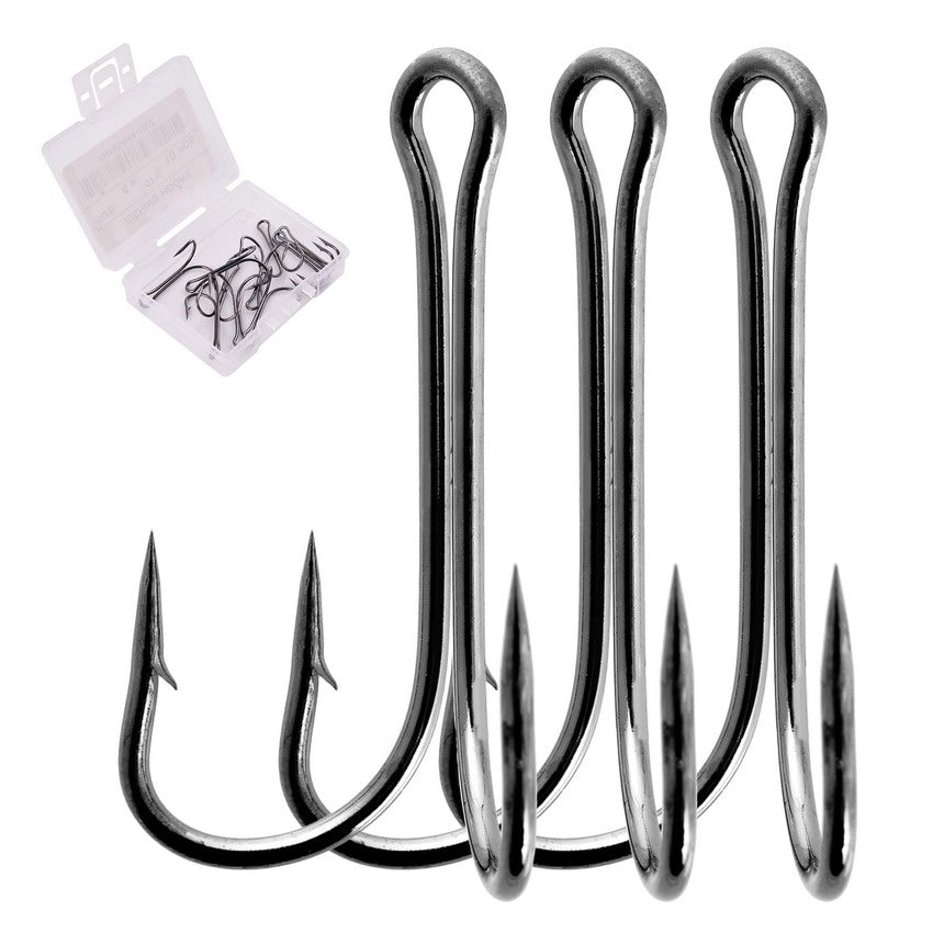 10pcs Double Fishing Hooks for Carp Fishing Fly Tying Barbed Frog Hooks