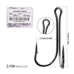 10pcs Double Fishing Hooks for Carp Fishing Fly Tying Barbed Frog Hooks