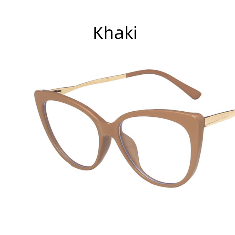 Cat Eye Clear Lens Glasses TR90 Block Frame