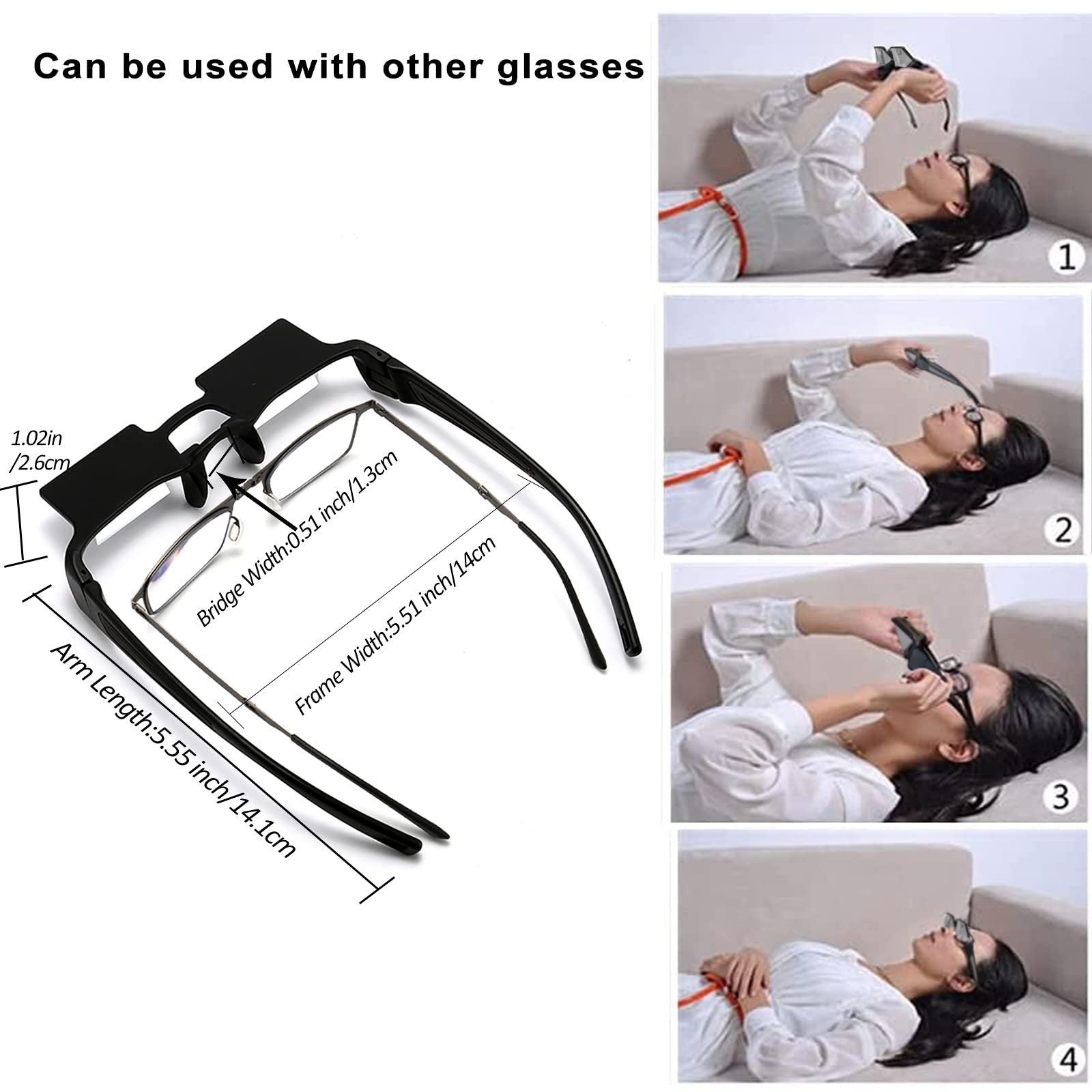 Lazy Glasses for Bed Viewing TV Playing Mobile 90 Angle Lightweight