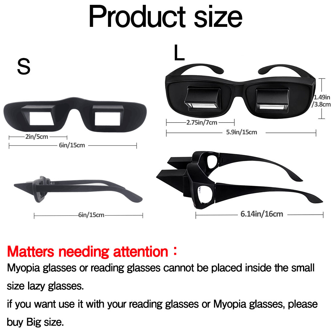 Lazy Glasses Bed Reading Glasses Horizontal Lazy Glasses 90 Degree Prism Glasses