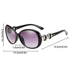 Oval Frame Sunglasses Casual Gradient Lens UV400