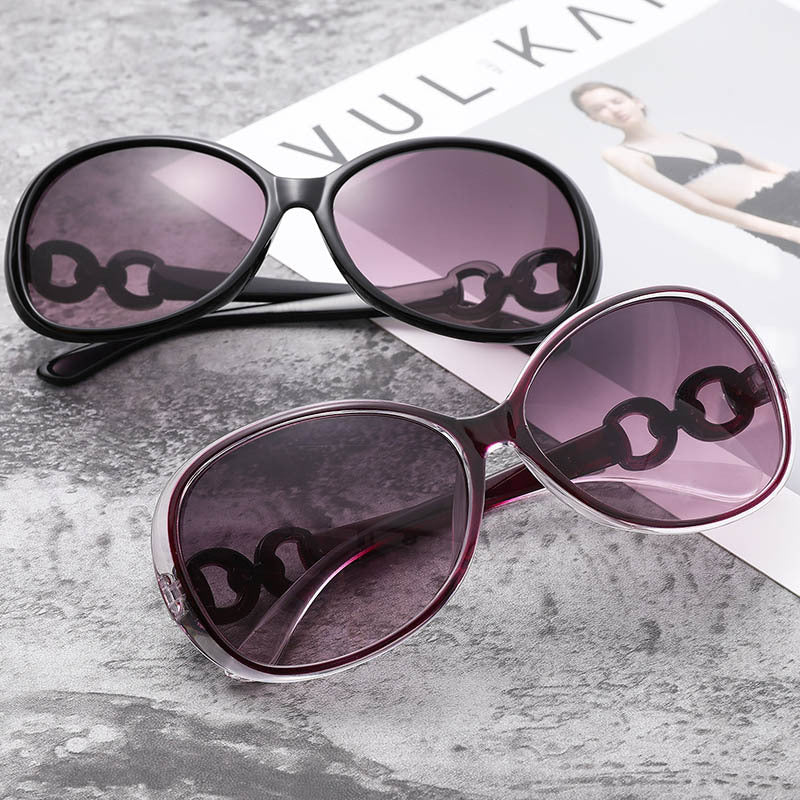 Oval Frame Sunglasses Casual Gradient Lens UV400