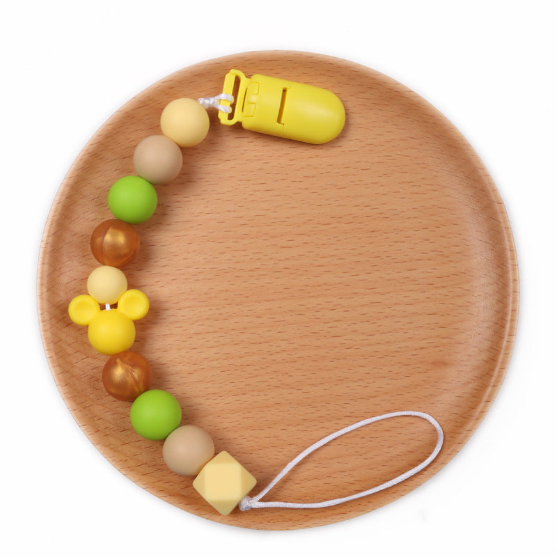 Baby Teether Pacifier Clip Chain Cute Silicone Beads Holder