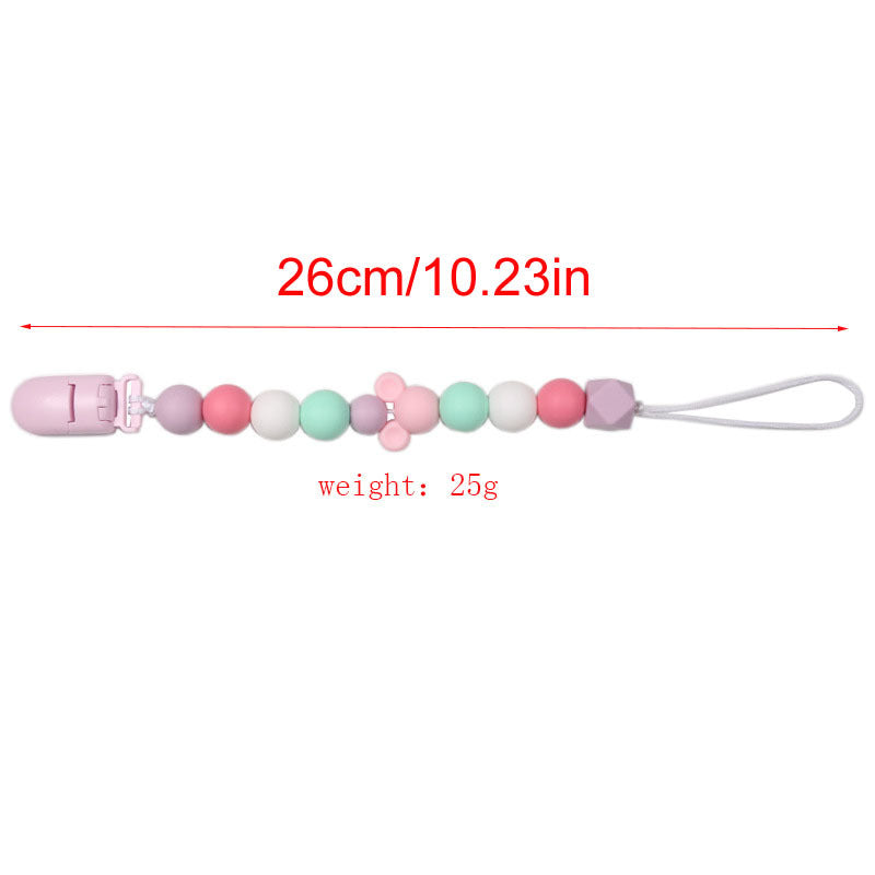 Baby Teether Pacifier Clip Chain Cute Silicone Beads Holder