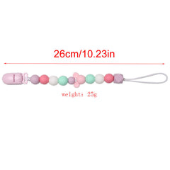 Baby Teether Pacifier Clip Chain Cute Silicone Beads Holder