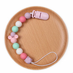 Baby Teether Pacifier Clip Chain Cute Silicone Beads Holder