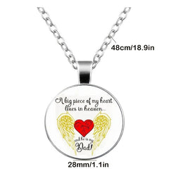 Heart Angel Wings Keychain Necklace Pendant Gift For Daddy Father