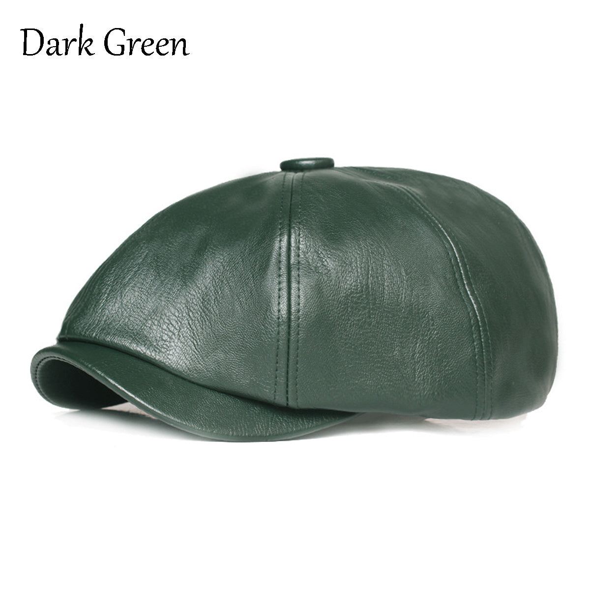 Leather Octagonal Cap Beret Newsboy Hat Unisex