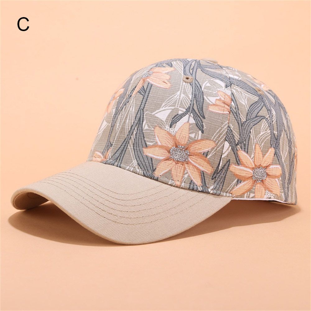Leaf Print Casual Baseball Cap Lightweight Cotton Sun Hats Adjustable Sunscreen