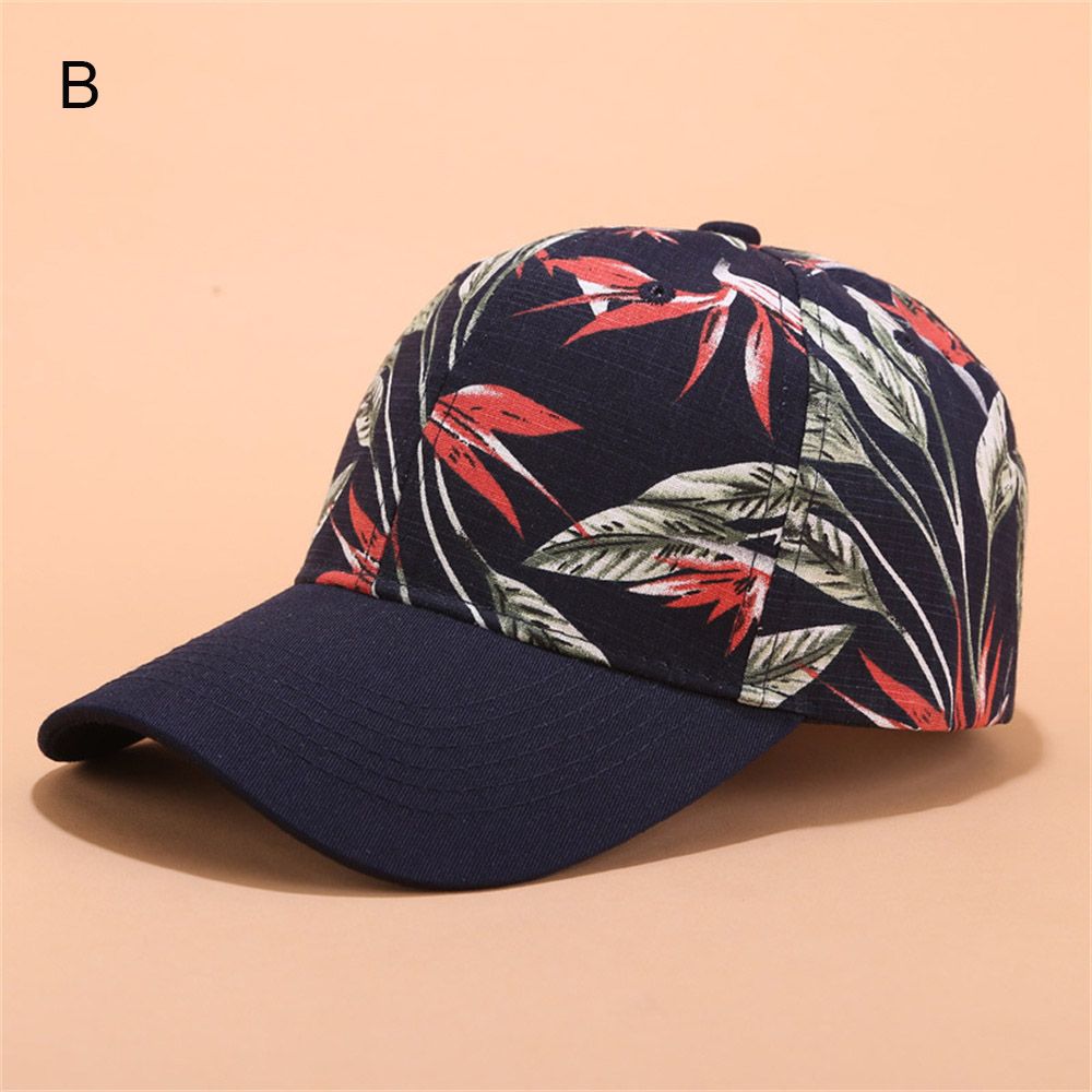 Leaf Print Casual Baseball Cap Lightweight Cotton Sun Hats Adjustable Sunscreen