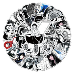 50pcs Classic Horror Anime Stickers for Luggage Laptop Journals