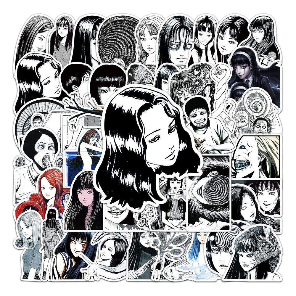 50pcs Classic Horror Anime Stickers for Luggage Laptop Journals
