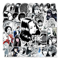 50pcs Classic Horror Anime Stickers for Luggage Laptop Journals