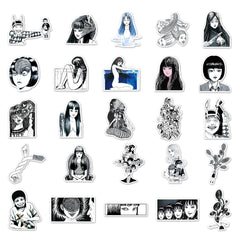 50pcs Classic Horror Anime Stickers for Luggage Laptop Journals