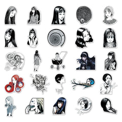50pcs Classic Horror Anime Stickers for Luggage Laptop Journals