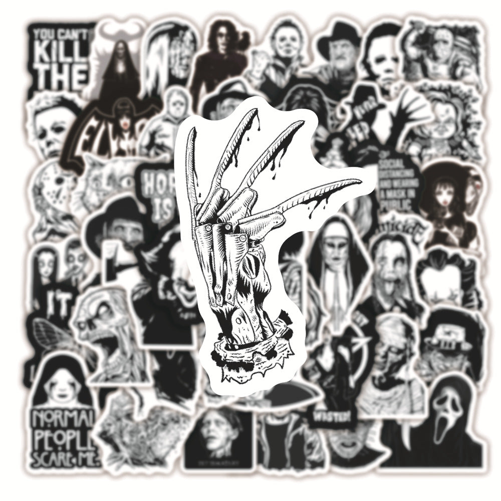 50pcs Horror Themed Waterproof Graffiti Stickers