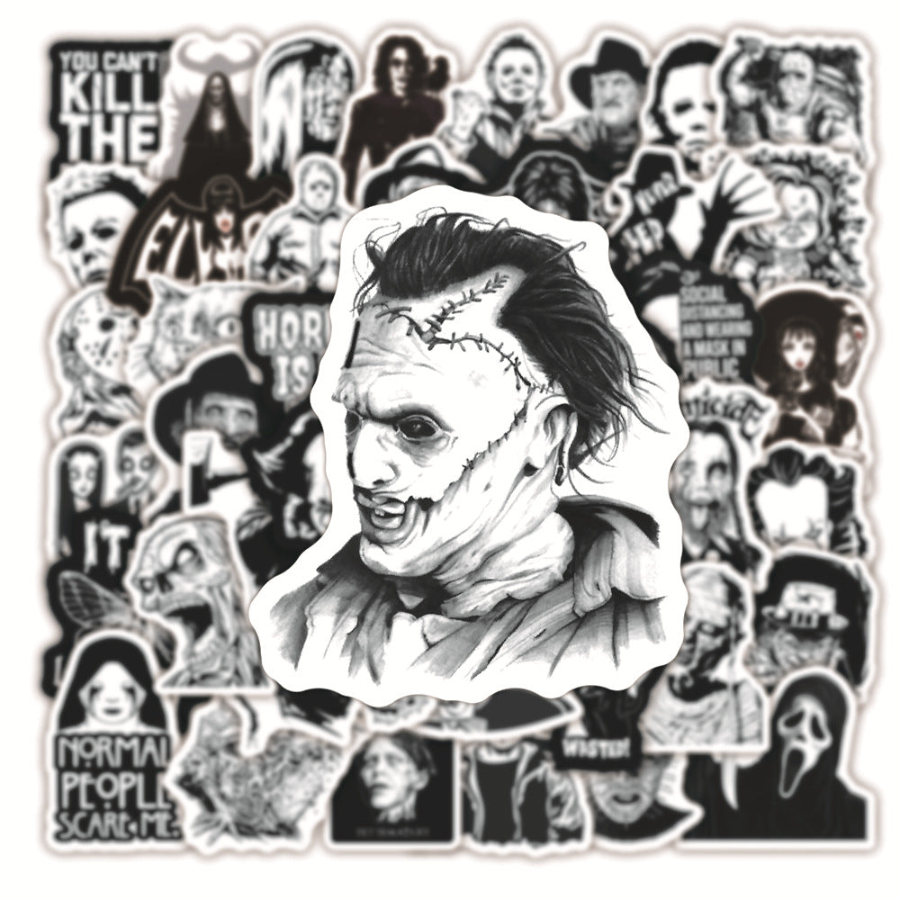 50pcs Horror Themed Waterproof Graffiti Stickers
