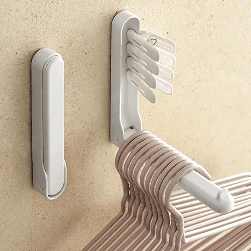 Foldable Hanging Storage Organizer Hanger Hooks with 5PCS Stickers