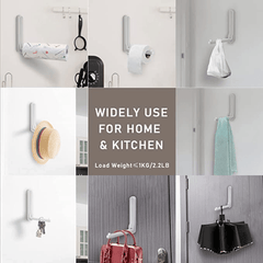 Foldable Hanging Storage Organizer Hanger Hooks with 5PCS Stickers