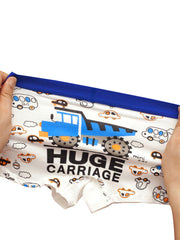 4pcs Boys Helicopter Fire Truck Bulldozer Boxer Briefs Underwear