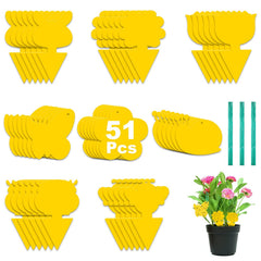 51pcs Yellow Sticker Fly Catcher Mosquito Trap Waterproof Adhesive