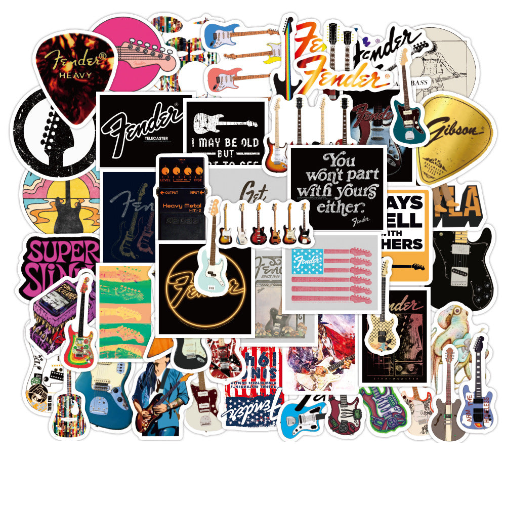 50pcs Rock Cartoon Waterproof Stickers for Phone Case Cup Decoration