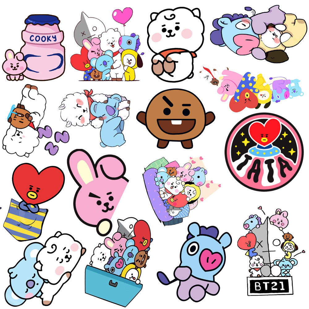 50pcs Animal Sticker Water Cup Sticker Waterproof Sticker