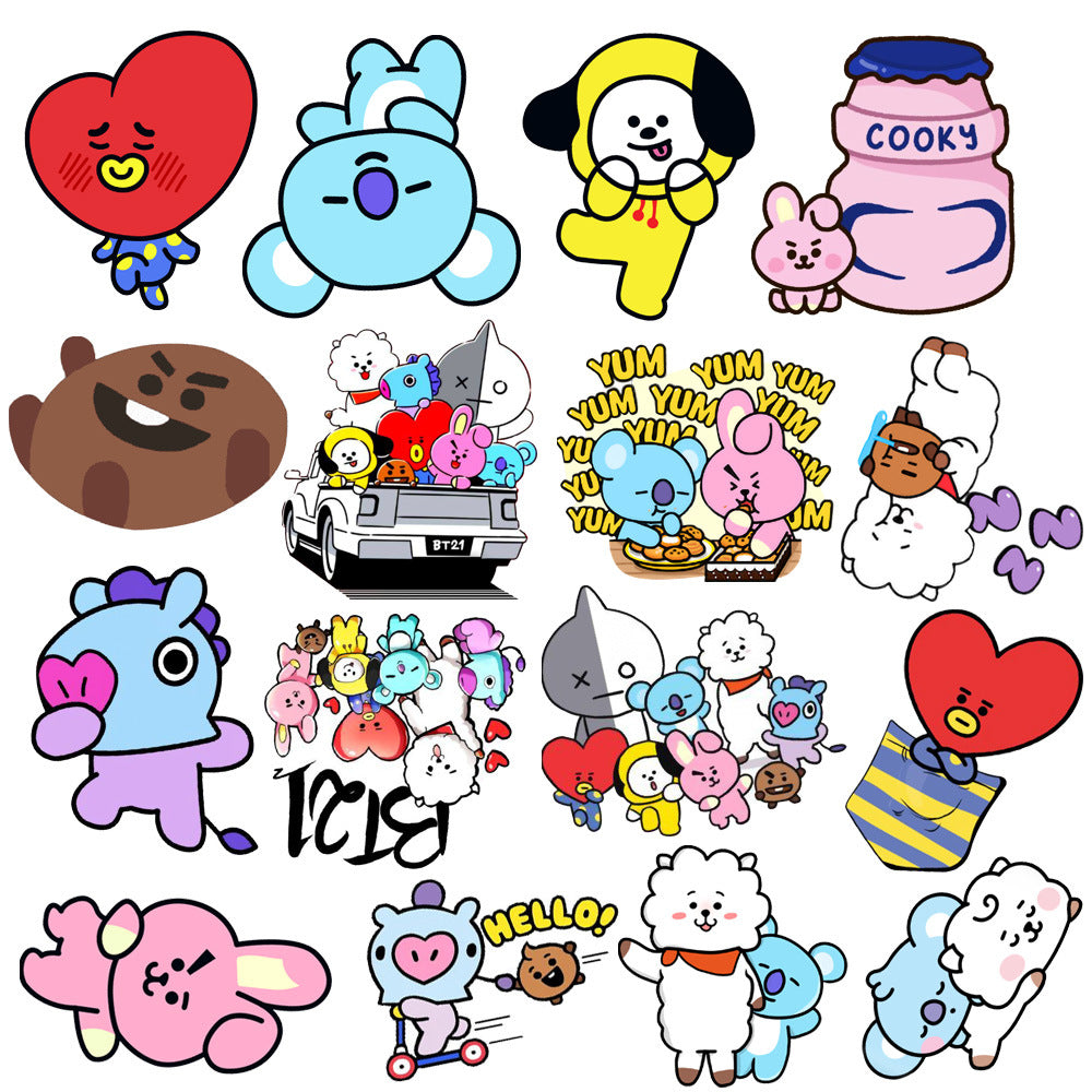 50pcs Animal Sticker Water Cup Sticker Waterproof Sticker