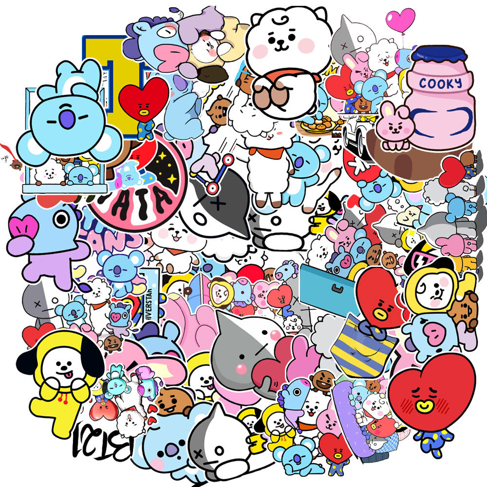 50pcs Animal Sticker Water Cup Sticker Waterproof Sticker